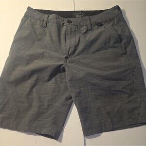 Nitrous Black Shorts Mens 30 Black Stretch Chino Microfiber Zip Pocket Casual